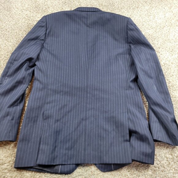 Banana Republic Blazer Mens 42L Blue Vitale Barberis Wool Lined Striped Mark* - Picture 5 of 6